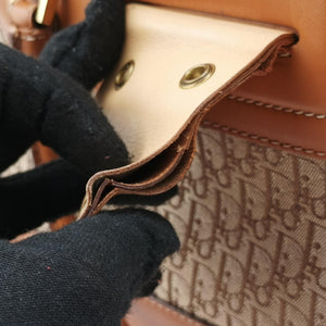 Vintage Christian Dior Street Chic Trotter Brown canvas×leather handbag | stylenewstar