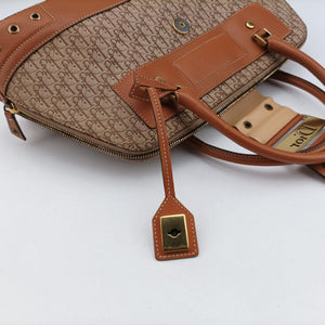 Vintage Christian Dior Street Chic Trotter Brown canvas×leather handbag | stylenewstar