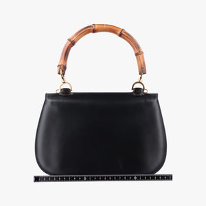 Pre-owned Gucci Bamboo Black Leather 000-21 shoulderbag | stylenewstar