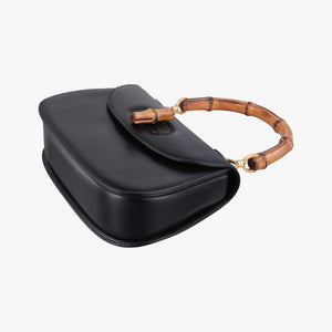 Pre-owned Gucci Bamboo Black Leather 000-21 shoulderbag | stylenewstar