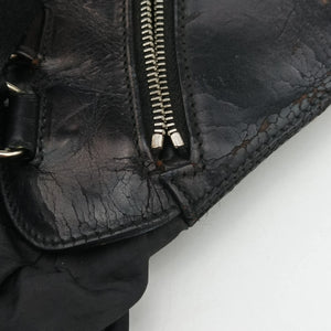 Secondhand Christian Dior Corset Hobo Black Leather × Nylon handbag | stylenewstar