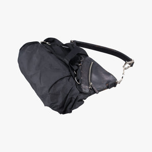 Secondhand Christian Dior Corset Hobo Black Leather × Nylon handbag | stylenewstar