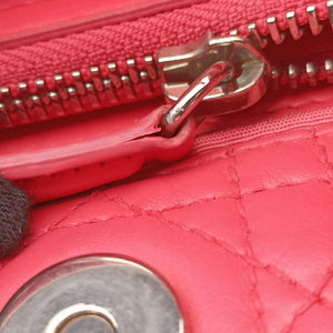 Pre-owned Christian Dior Cannage Dior Soft Shopping Pink lambskin shoulderbag | stylenewstar