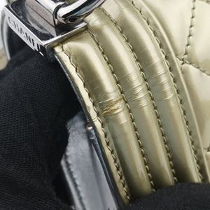 Secondhand Chanel BOY CHANEL Golden Patent Leather A67085 shoulderbag | stylenewstar
