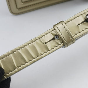 Secondhand Chanel BOY CHANEL Golden Patent Leather A67085 shoulderbag | stylenewstar