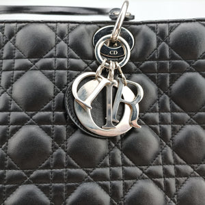 Pre-owned Christian Dior Lady Dior Black lambskin handbag | stylenewstar