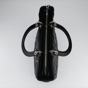 Pre-owned Christian Dior Lady Dior Black lambskin handbag | stylenewstar