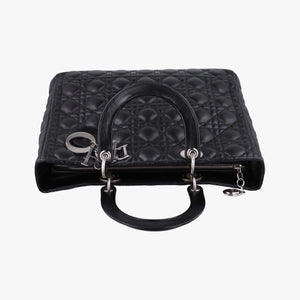 Pre-owned Christian Dior Lady Dior Black lambskin handbag | stylenewstar