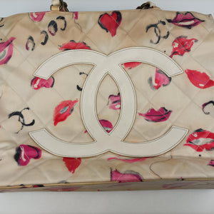 Secondhand Chanel CC lip Tote Pink PVC Coated Canvas A05226 shoulderbag | stylenewstar