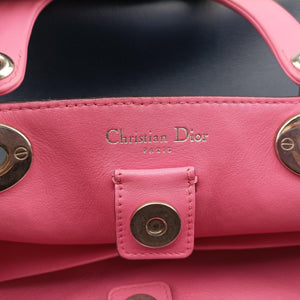 Pre-owned Christian Dior Diorissimo Navy×Pink Leather shoulderbag | stylenewstar