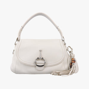 Secondhand Gucci Techno Horsebit White Leather 240266 shoulderbag | stylenewstar