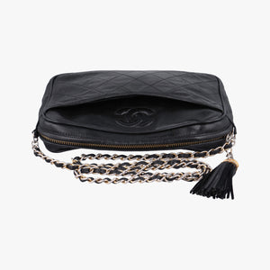 Pre-owned Chanel Matelasse With fringe Black lambskin shoulderbag | stylenewstar