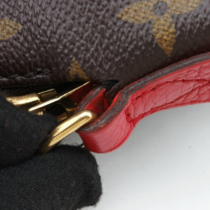 Pre-owned Louis Vuitton RETIRO PM brown×CERISE Monogram Canvas×calf leather M40546 shoulderbag | stylenewstar
