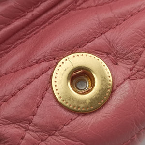 Pre-owned Miu Miu Matelasse Pink Leather shoulderbag | stylenewstar