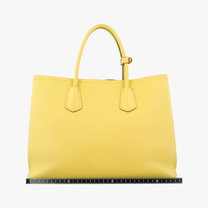 Pre-owned Prada Double Cuir Yellow SAFFIANO Leather BN2756 handbag | stylenewstar