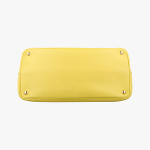 Pre-owned Prada Double Cuir Yellow SAFFIANO Leather BN2756 handbag | stylenewstar