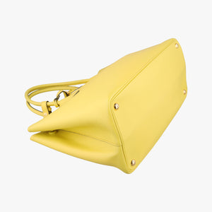 Pre-owned Prada Double Cuir Yellow SAFFIANO Leather BN2756 handbag | stylenewstar