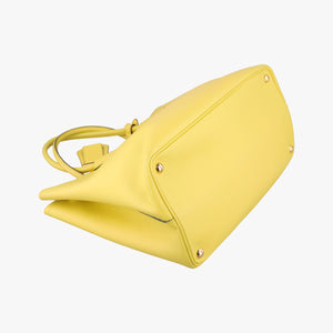 Pre-owned Prada Double Cuir Yellow SAFFIANO Leather BN2756 handbag | stylenewstar