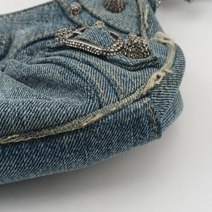 Pre-owned Balenciaga Le Cagole Blue denim shoulderbag | stylenewstar