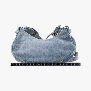 Pre-owned Balenciaga Le Cagole Blue denim shoulderbag | stylenewstar