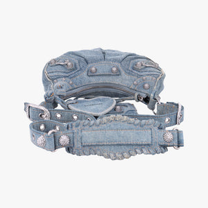 Pre-owned Balenciaga Le Cagole Blue denim shoulderbag | stylenewstar