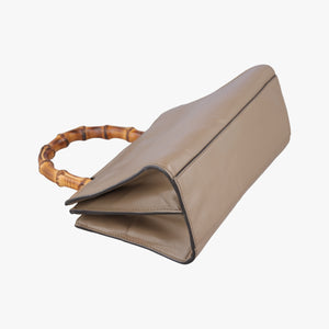 Pre-owned Gucci Bamboo Web Nymphaea Brown leather 470271 handbag | stylenewstar