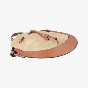 Pre-owned Loewe Horseshoe Brown x Beige Suede x Leather shoulderbag | stylenewstar