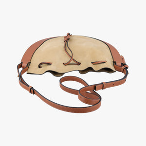 Pre-owned Loewe Horseshoe Brown x Beige Suede x Leather shoulderbag | stylenewstar