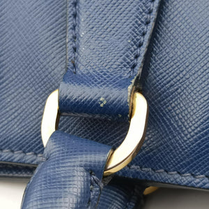 Pre-owned Prada Galleria Blue SAFFIANO Leather BN2274 handbag | stylenewstar