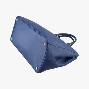 Pre-owned Prada Galleria Blue SAFFIANO Leather BN2274 handbag | stylenewstar
