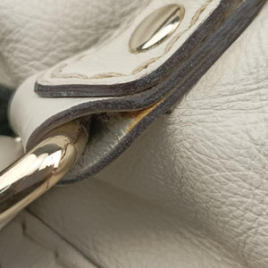 Pre-owned Gucci Horsebit Nail White Leather 189890 handbag | stylenewstar