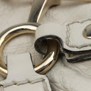 Pre-owned Gucci Horsebit Nail White Leather 189890 handbag | stylenewstar