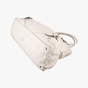 Pre-owned Gucci Horsebit Nail White Leather 189890 handbag | stylenewstar