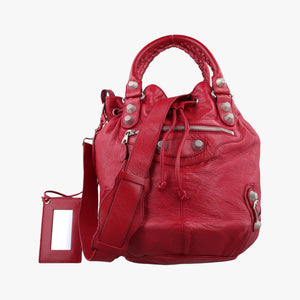 Pre-owned Balenciaga Pompon Red Leather shoulderbag | stylenewstar