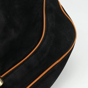 Pre-owned Gucci New Jackie Black Suede 277520 shoulderbag | stylenewstar