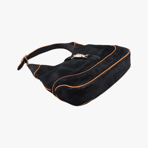 Pre-owned Gucci New Jackie Black Suede 277520 shoulderbag | stylenewstar