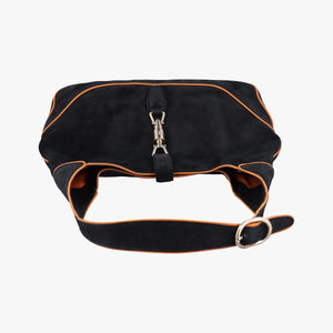 Pre-owned Gucci New Jackie Black Suede 277520 shoulderbag | stylenewstar
