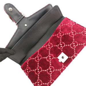 Pre-owned Gucci Dionysus Red velour 499623 shoulderbag | stylenewstar