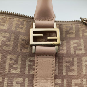 Pre-owned Fendi Zucchino boston Pink Canvas 8BL063 handbag | stylenewstar