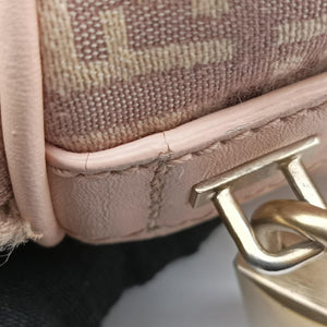 Pre-owned Fendi Zucchino boston Pink Canvas 8BL063 handbag | stylenewstar