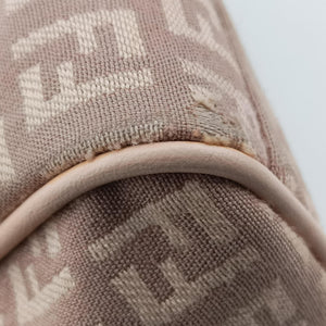 Pre-owned Fendi Zucchino boston Pink Canvas 8BL063 handbag | stylenewstar