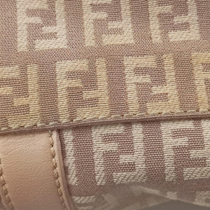 Pre-owned Fendi Zucchino boston Pink Canvas 8BL063 handbag | stylenewstar