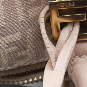 Pre-owned Fendi Zucchino boston Pink Canvas 8BL063 handbag | stylenewstar