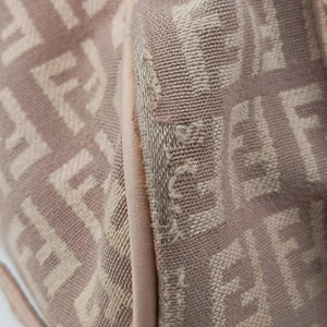 Pre-owned Fendi Zucchino boston Pink Canvas 8BL063 handbag | stylenewstar