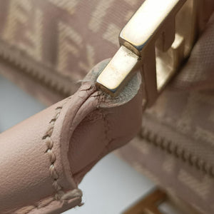 Pre-owned Fendi Zucchino boston Pink Canvas 8BL063 handbag | stylenewstar