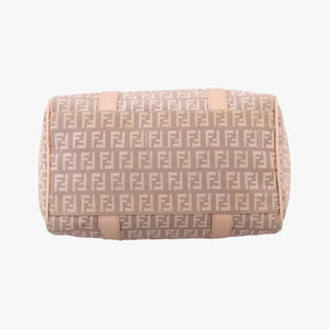 Pre-owned Fendi Zucchino boston Pink Canvas 8BL063 handbag | stylenewstar
