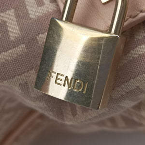Pre-owned Fendi Zucchino boston Pink Canvas 8BL063 handbag | stylenewstar
