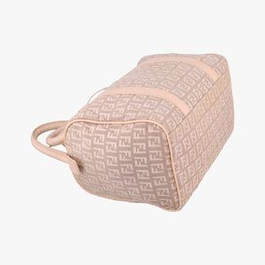 Pre-owned Fendi Zucchino boston Pink Canvas 8BL063 handbag | stylenewstar