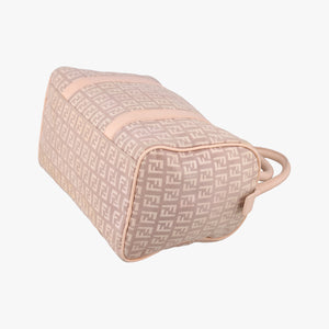 Pre-owned Fendi Zucchino boston Pink Canvas 8BL063 handbag | stylenewstar
