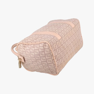 Pre-owned Fendi Zucchino boston Pink Canvas 8BL063 handbag | stylenewstar